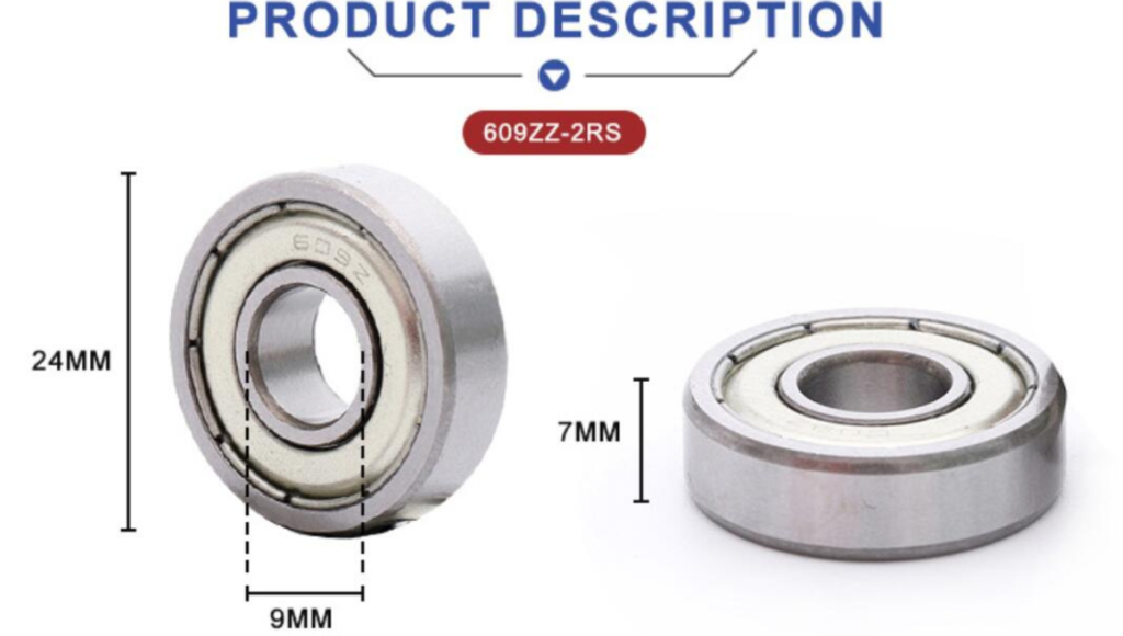 Skateboard bearings Dimensions